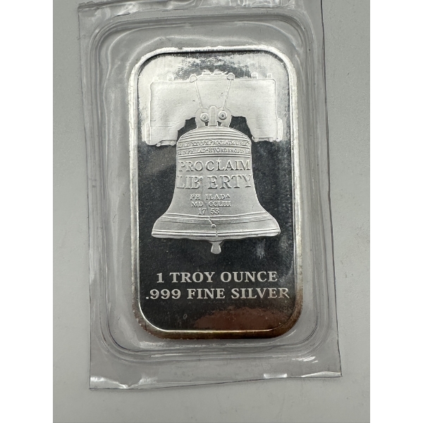 SD Bullion Proclaim Liberty 1 troy ounce .999 fine silver bar
