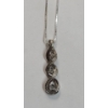 Image 4 : Kay Jewelers Sterling Silver Diamond Chip Twist Pendant On 16" Necklace - Weight: 4.4g
