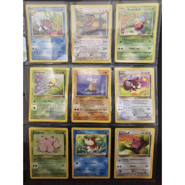 Lot of (9) Assorted Rare Vintage Pokemon Cards - Jungle Edition
