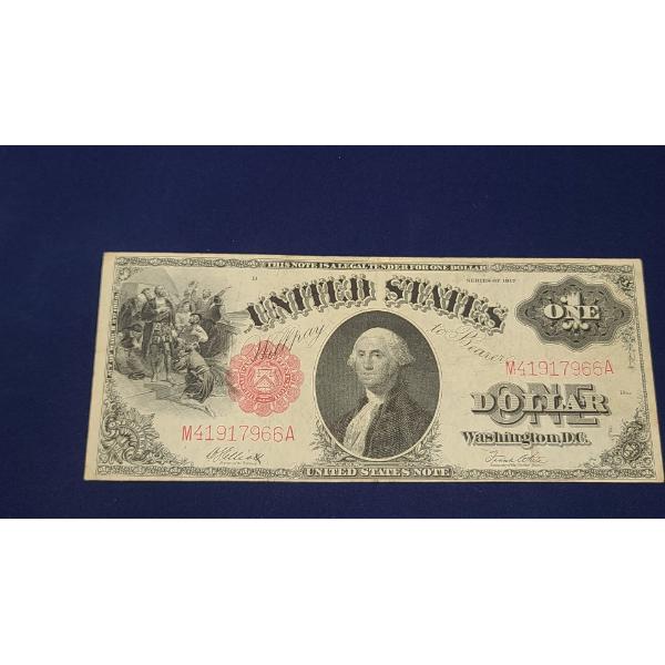 $1 1917 United States Legal Tender Large Note Fr#37  Elliott/Burke pp M - Like Uncirculated!