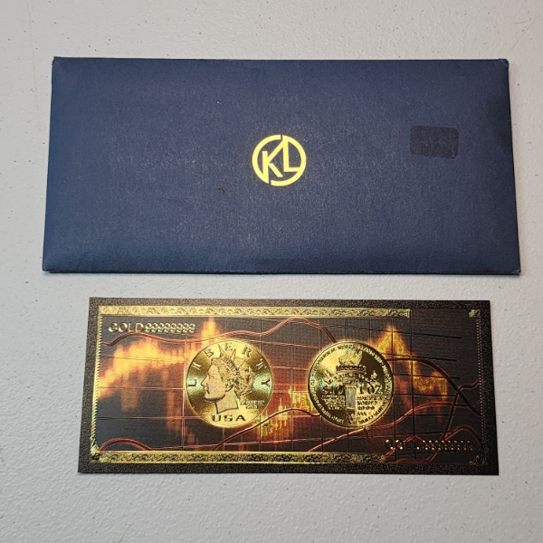 USA Liberty 24K 999999999 Gold Foil Novelty Note