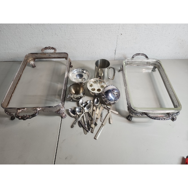 Lot of Serving Items Including Silver-Plated - See Description! 