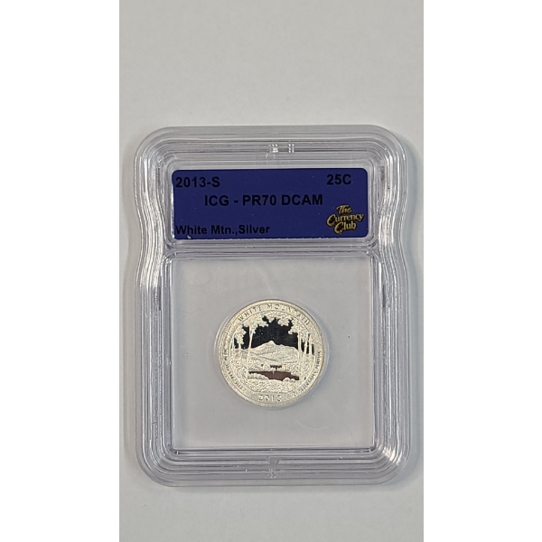 ICG "The Currency Club" 2013-S PR70 DCAM White Mountain National Forest 90% Silver Quarter