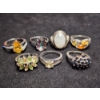 Image 1 : Beautiful Sterling Silver Rings Ft. Moonstone, Amber, Topaz & More - Weighing Total of 25.1 Grams
