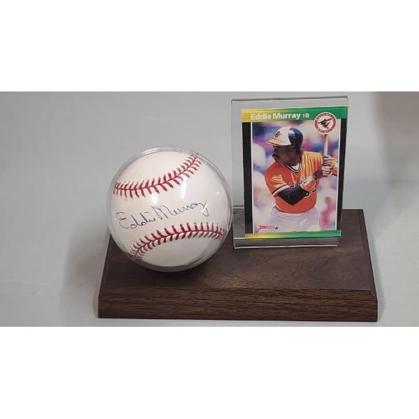 Eddie Murray Baltimore Orioles Autographed Baseball & 1989 Donruss Baseball Card In Display Stand 