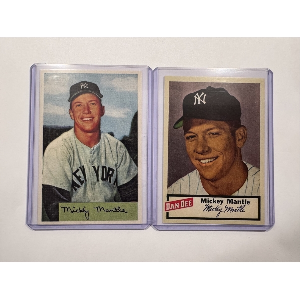 1954 Bowman & Dan-DEE Mickey Mantel Throwback Baseball Cards - Mint Comdition