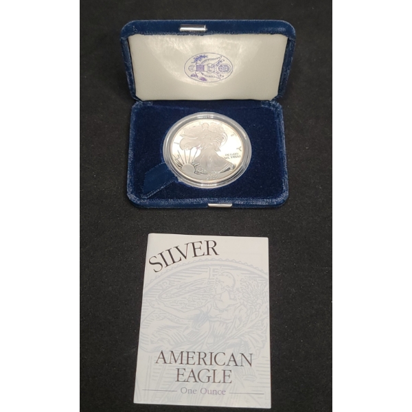 2002-W United States American Eagle 1 Troy Ounce .999 Fine Silver Proof Coin With COA