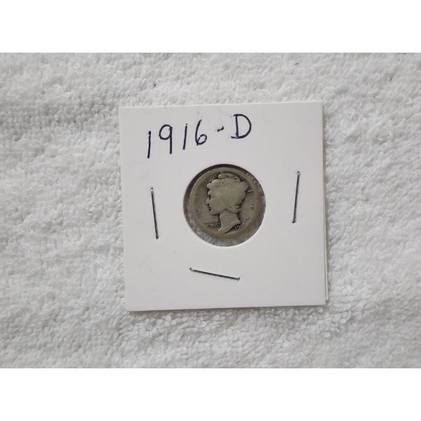 *RARE KEY DATE* United States 1916-D Mercury Silver Dime ~ EXTREMELY LOW MINTAGE & HIGHLY DEMANDED!
