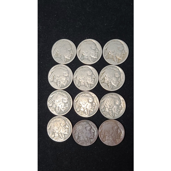 Assorted & Some Unknown Years Buffalo Nickels - Face Value: $0.60