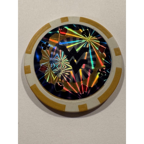 Incredible West Virginia Mountaineers Officially Licensed 11.5 Clay Holographic Poker Chip - Mint