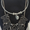 Image 2 : Lot of Assorted Silver-Tone Jewelry Items & "B" Compact Mirror