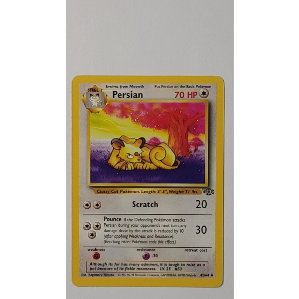 1999 Persian #42/64 Pokemon Trading Card From The Jungle Set - Near Mint