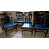Image 1 : Vintage Blue Chairs - Set of 6 - 1 With Arms