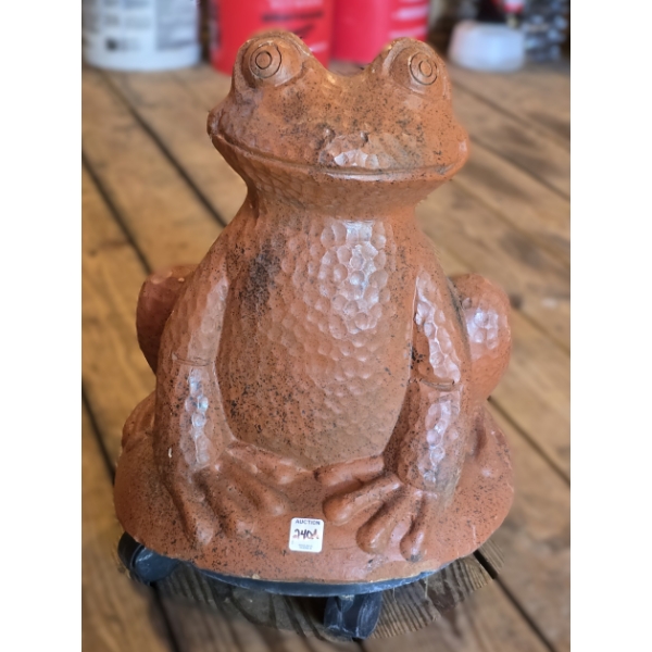 17" Frog Planter with Rolling Cart