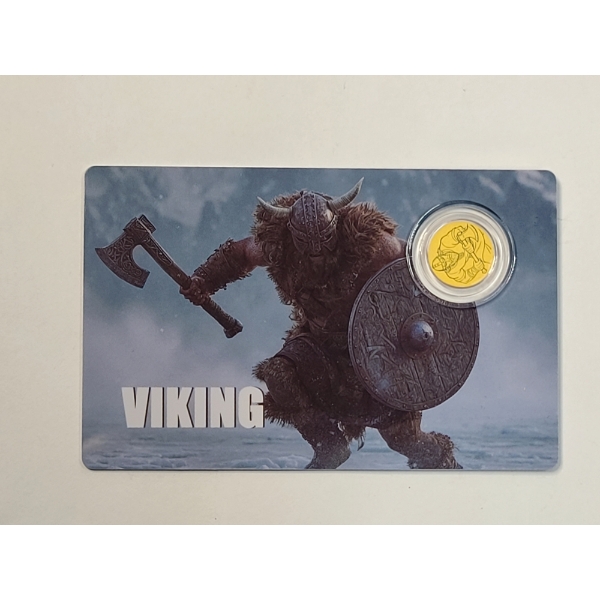 Republic of Liberia 2026 $12 VIKING 1/1000 Oz .9999 Gold Coin In Assay Card