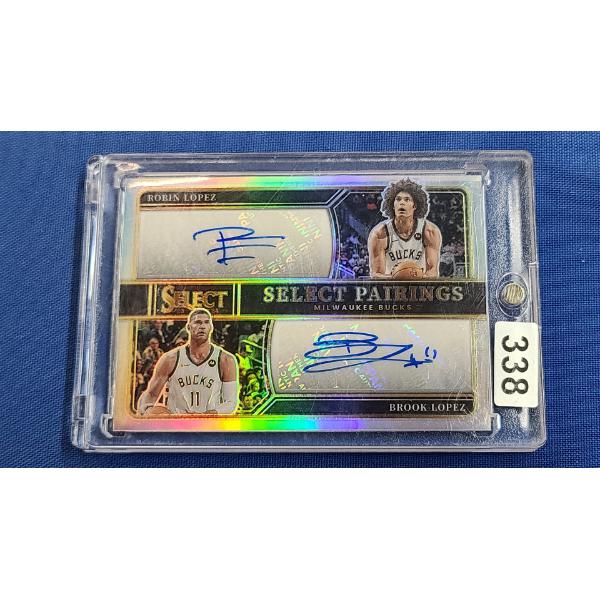 Select Brook & Robin Lopez Dual Tie Dye Auto /25 #SP-MIL Basketball Card 