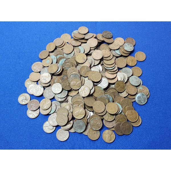 Large Lot of Assorted United States Wheat Pennies: Approximately ~2.31lbs ~$3.85 Face Value