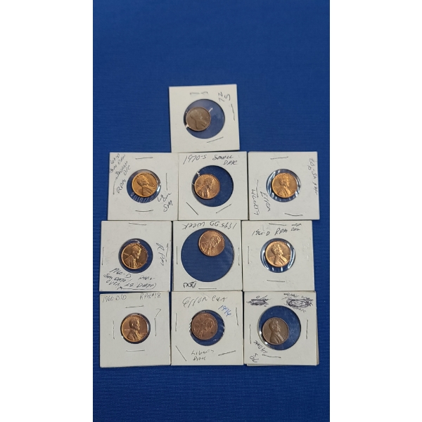 Assorted Years/Mint Mark Lincoln Head Cents With Possible Errors - Face Value: $0.10