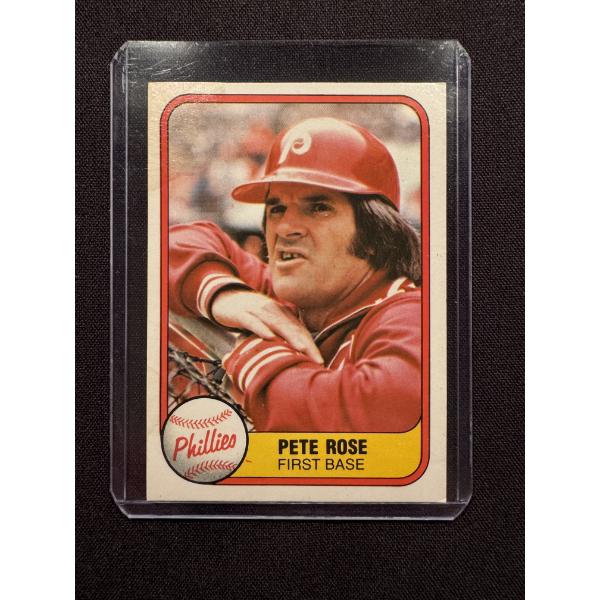 1981 Fleer Pete Rose Phillies Baseball Card #1 Baseball Card In Protective Holder