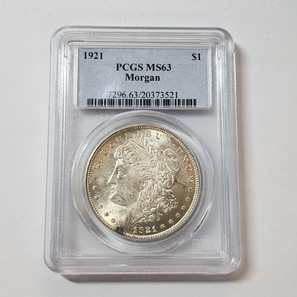 PCGS Graded MS63 United States 1921 90% Silver Morgan Dollar
