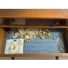 Image 4 : Jewelry Box filled with Costume Jewelry - Missing Leg - Earrings - Necklaces - Pins - Etc.