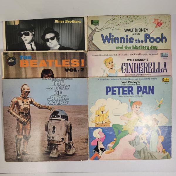 Collection Of 6 Vintage Vinyl Albums ft. Pop Music Soundtracks And Walt Disney Storyteller Sets