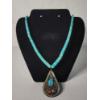 Image 1 : Silver-Plated Vintage Native American Style Turquoise Statement Necklace