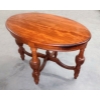 Image 2 : Small Oval Maple Side Table w Removable Glass Tray Top 25"x18"x19"