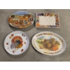 Image 1 : *Pick Up At Mantua Home-No Shipping Available* Four Large High End Festive Thanksgiving/Fall Platter