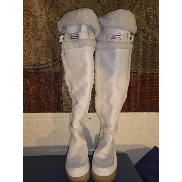 Hunter Womans Shearling And Leather Over The Knee Size 6 Brand New Boots