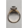 Image 4 : Vintage 14K Gold Plumb Cocktail Ring Marquise-cut Blue Sapphire & Diamonds - Size 6.5 - Weight: 5.4g