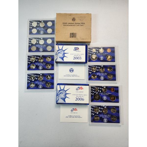 Nice Lot of 7 Assorted U.S. Proof/Uncirculated Coin Sets - See Photos!! 
