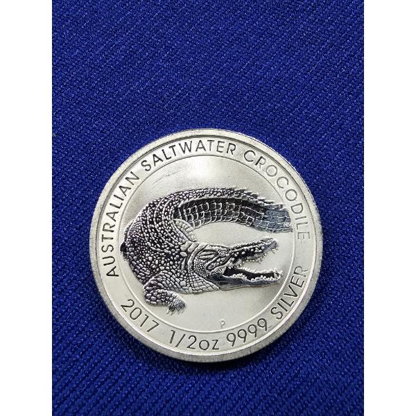2017- P Australia 1/2 ox .9999 Silver Round - Saltwater Crocodile