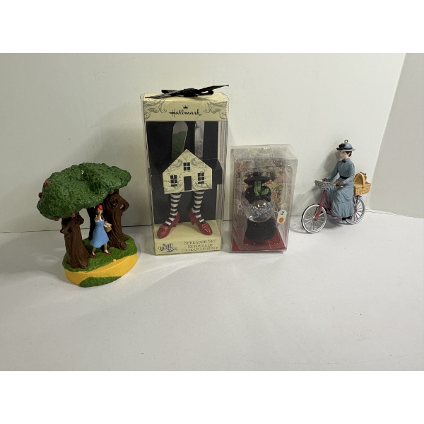Wizard of Oz Items - Dorothy under a tree figurine Hallmark 2017 - Wicked Witch Spreader Set 