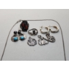 Image 3 : Assorted Sterling Silver Jewelry: Chain, Rings, Earrings Total Weight: 21.9g