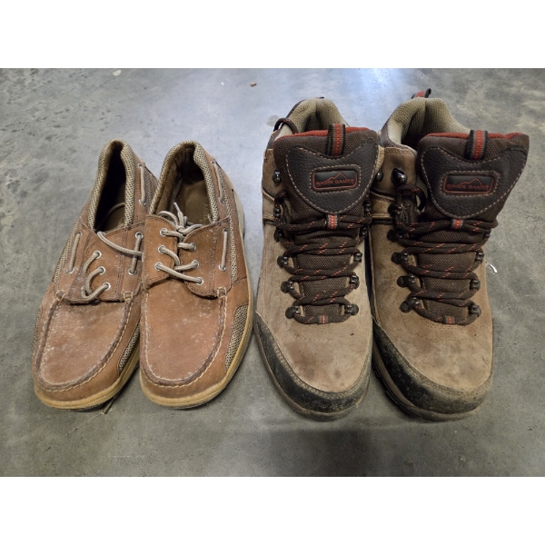 Two Pair Of Size 10 Mens Footwear. Boots & Leather Loafers