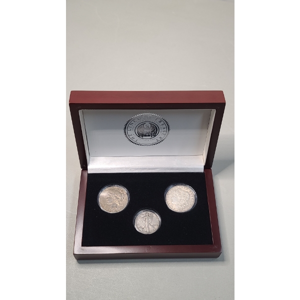(3) 90% Silver U.S  Coins - 1935 Peace Dollar, 1943-S Walking Liberty Half Dollar, 1921-D Morgan 