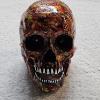 Image 1 : "Dante's Inferno Burning Hell Fire" Skull Figurine (4.5 Inches Tall)