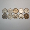 Image 5 : 10 Assorted Years United States 90% Silver Franklin Half Dollars - FV: $5.00