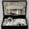 Image 1 : Royal Windsor Collection 3-Piece Silver-Plated Tea Set in Velvet Presentation Box (1.2 lbs)