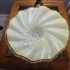 Image 5 : PICKUP IN NORTHFIELD - Ruffled Yellow Glass Compote 7" - See Pics 