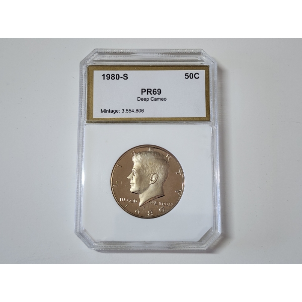PCI Graded PR69 Deep Cameo 1980-S Kennedy Half Dollar