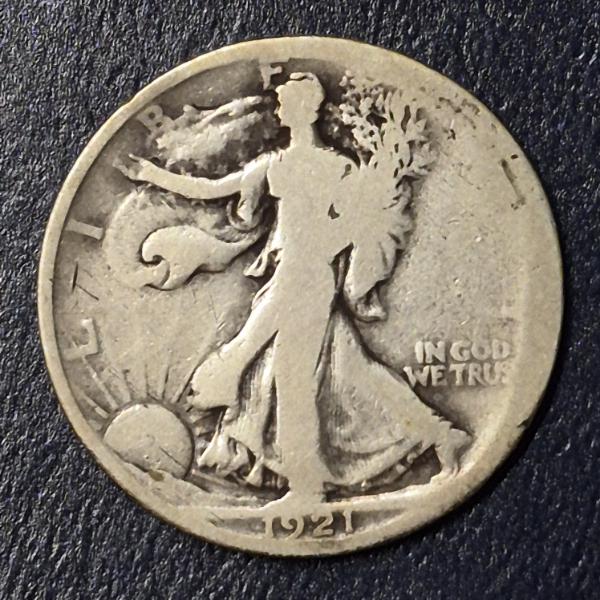 RARE 1921 Walking Liberty Half Dollar (50c) Silver - 90%
