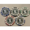 Image 2 : Rare Big Ten Michigan State Spartans - Clay Poker Chip Set - Mint Condition - Complete Set 5 Chips