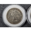 Image 6 : Two 90% Silver Walking Liberty United States Half Dollars in Protective Capsules ~ Face Value $1.00