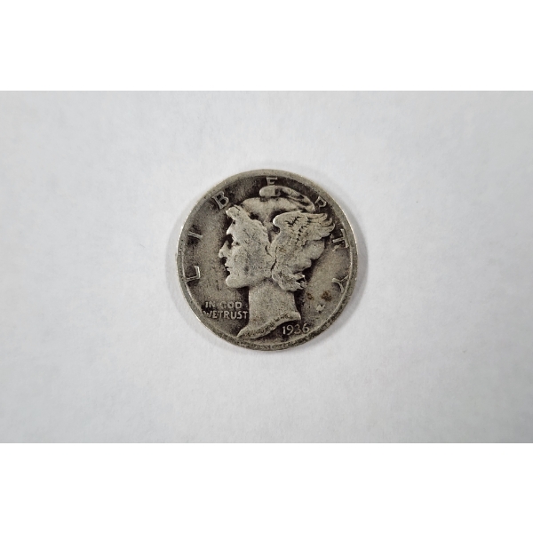 1936 Mercury Head 90% Silver Dime
