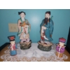 Image 1 : 4 Piece Hand Painted Oriental Figurals As Shown 16" & 7" Excellent