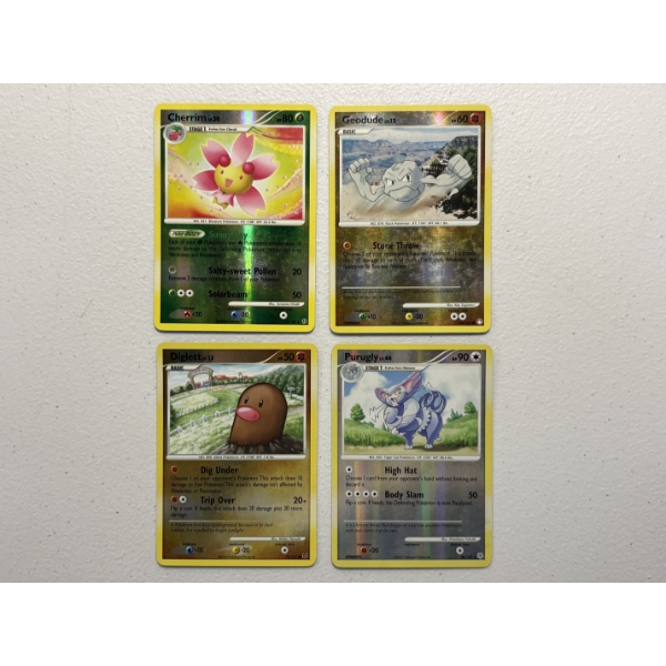 Lot of 4 Vintage Reverse Holo Pokemon Trading Cards