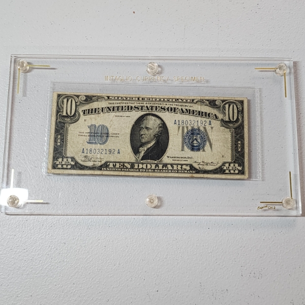 United States Series 1934 $10 Silver Certificate in Nice Display Holder 