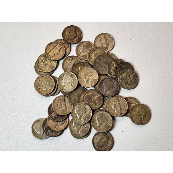 Lot of Assorted Jefferson Wartime Nickels Face Value $2.20